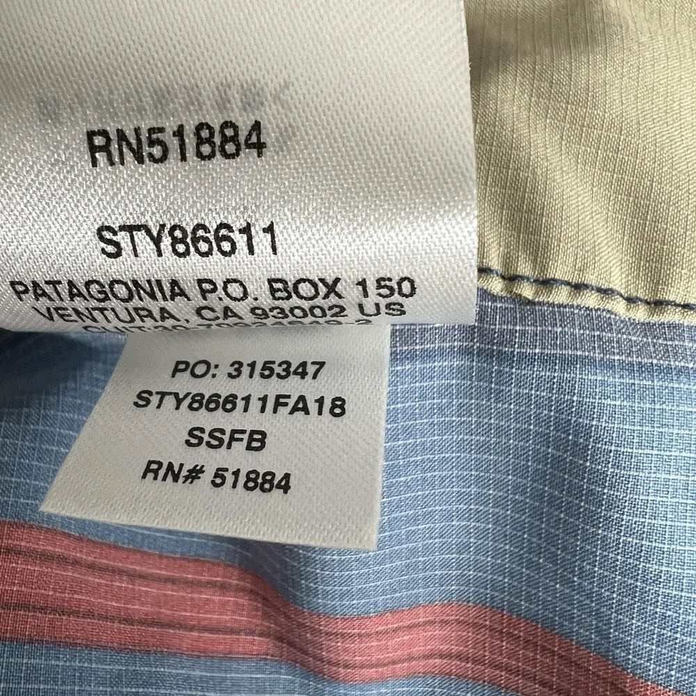 Patagonia Board Shorts Mens 30 Blue Stripe Drawstring Swim Trunks Quick Dry Surf